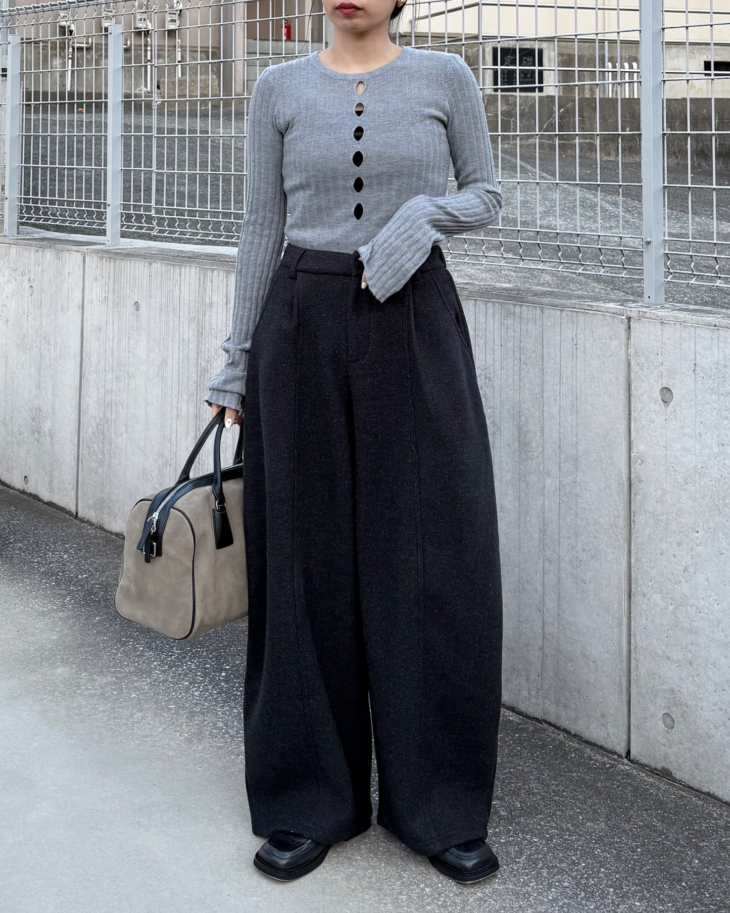 STRAIGHT WIDE PANTS 2222
