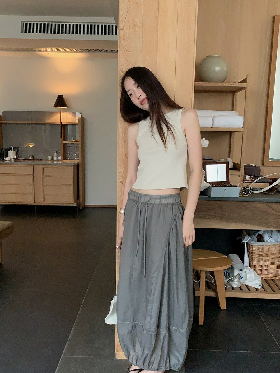 バック切り替えリブノースリーブ 2353