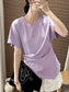 アシンメトリードレープラウンドネックTシャツ 1990