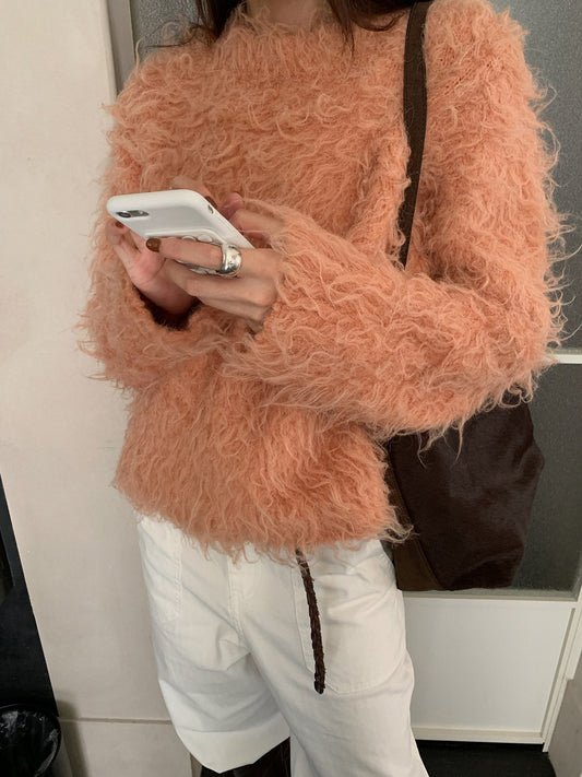 SHAGGY CREW KNIT 2499