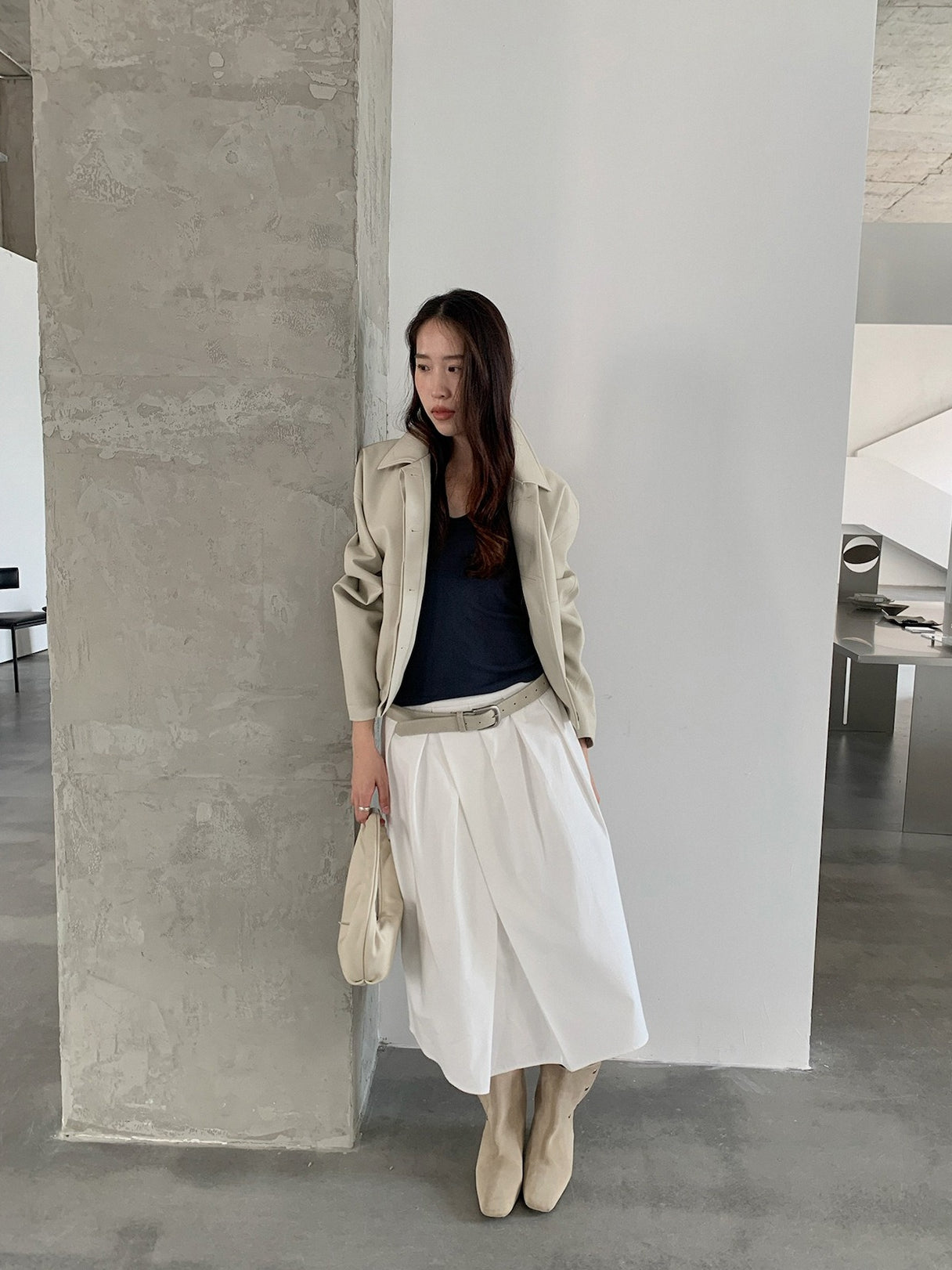 VEGAN LEATHER COCOON JACKET 2459