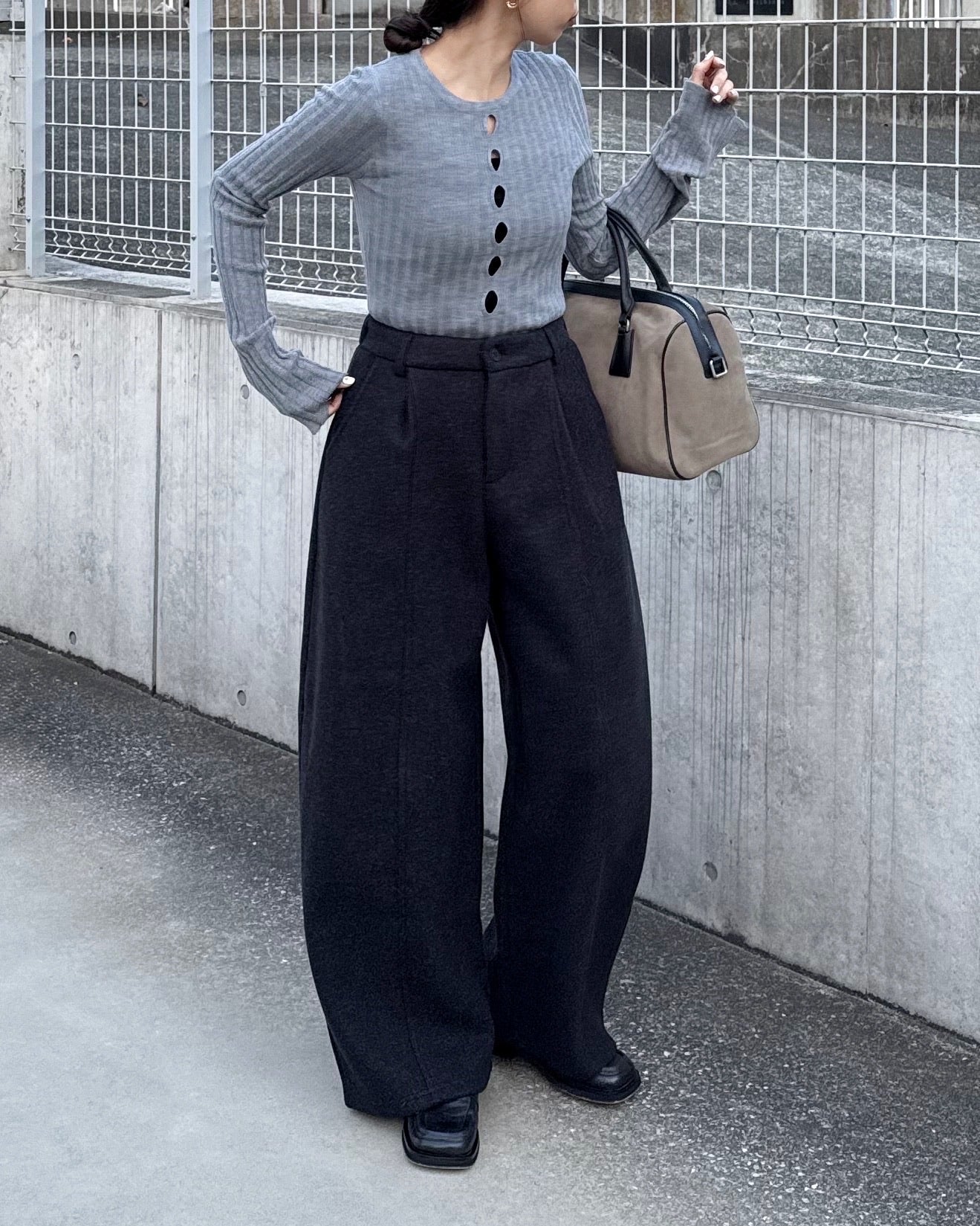 STRAIGHT WIDE PANTS 2222