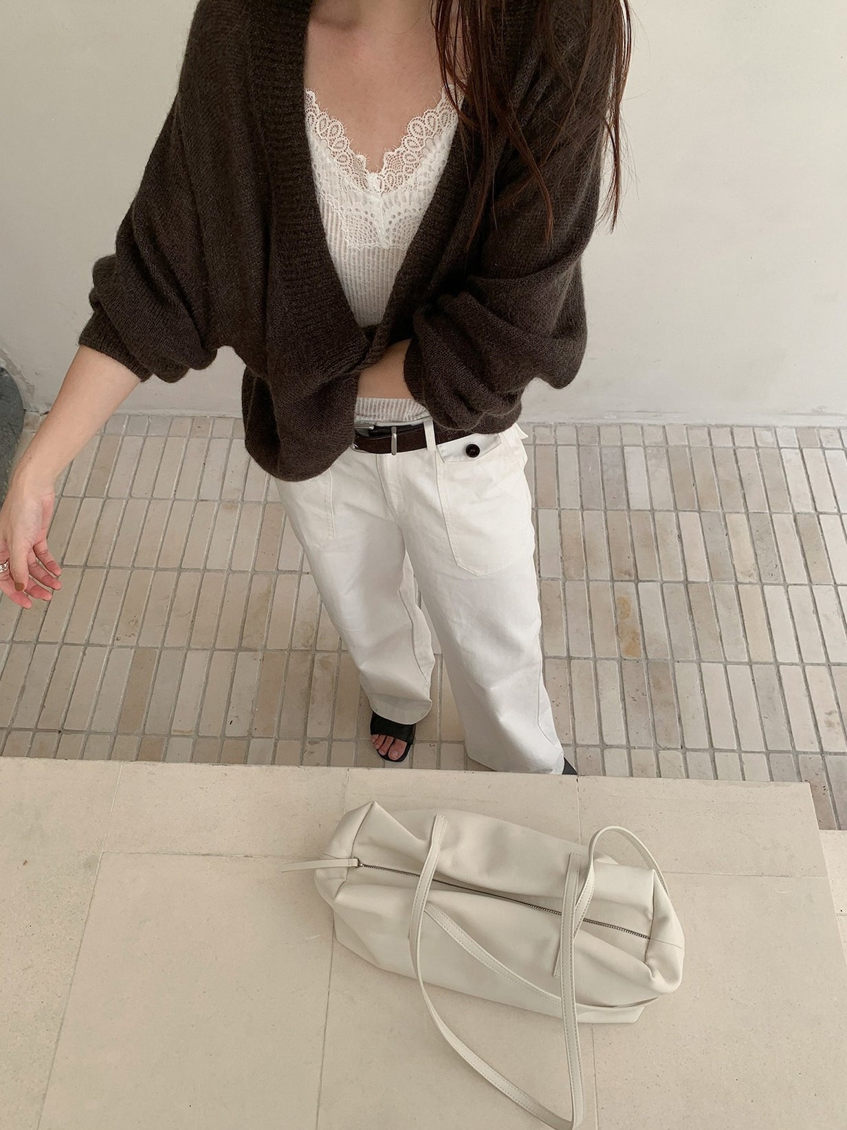 MOHAIR DEEP V-NECK KNIT 2465