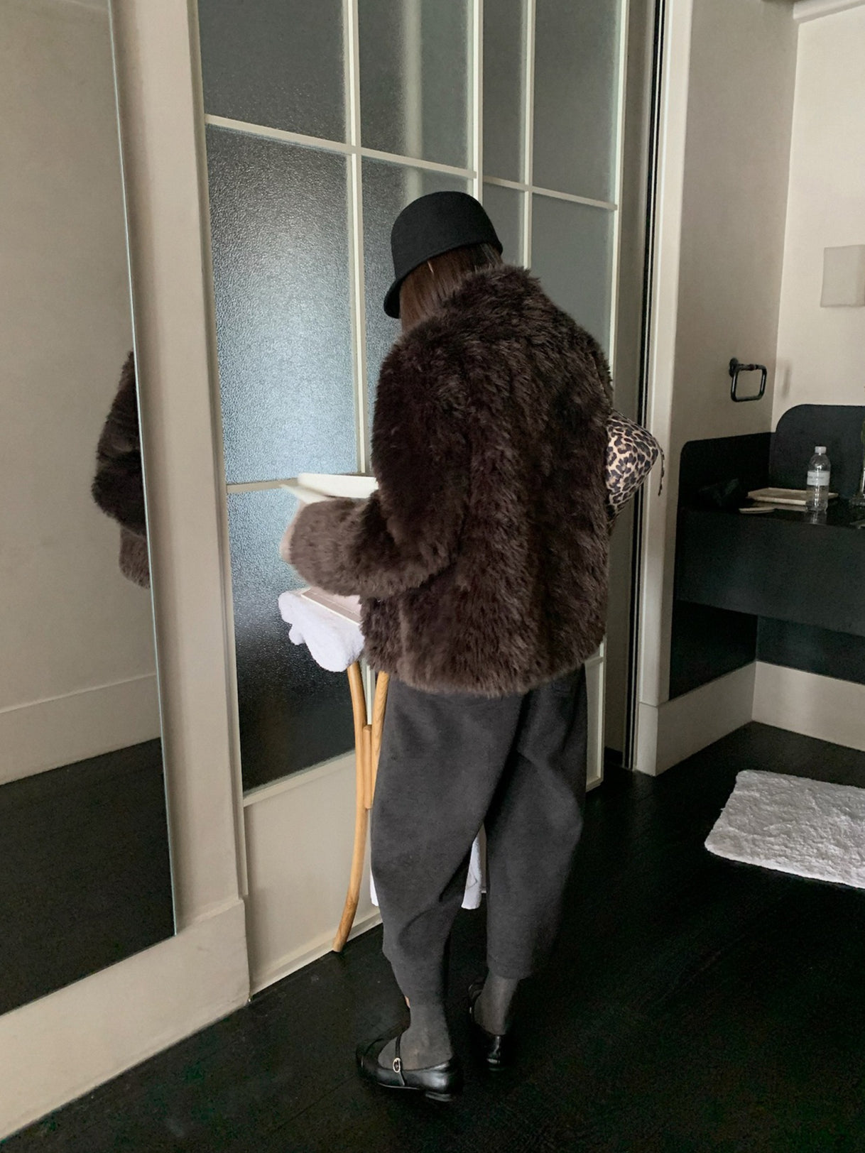 FLUFFY ECO FUR COAT 2501