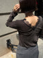 SHEER VELVET LACE V-TOP 2470