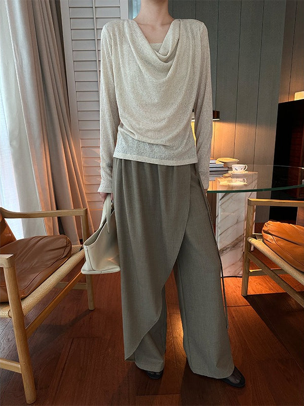 LAYERED SKIRT WIDE PANTS 2512