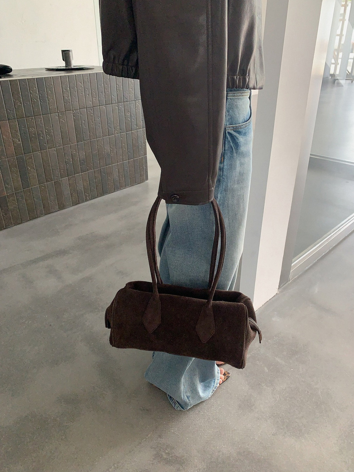 VEGAN LEATHER COCOON JACKET 2459