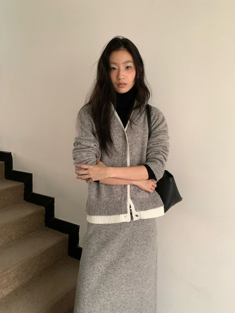 カラーブロックニットカーディガン 2211