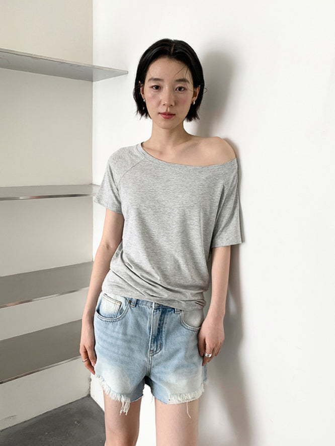 ボートネックTシャツ 2074
