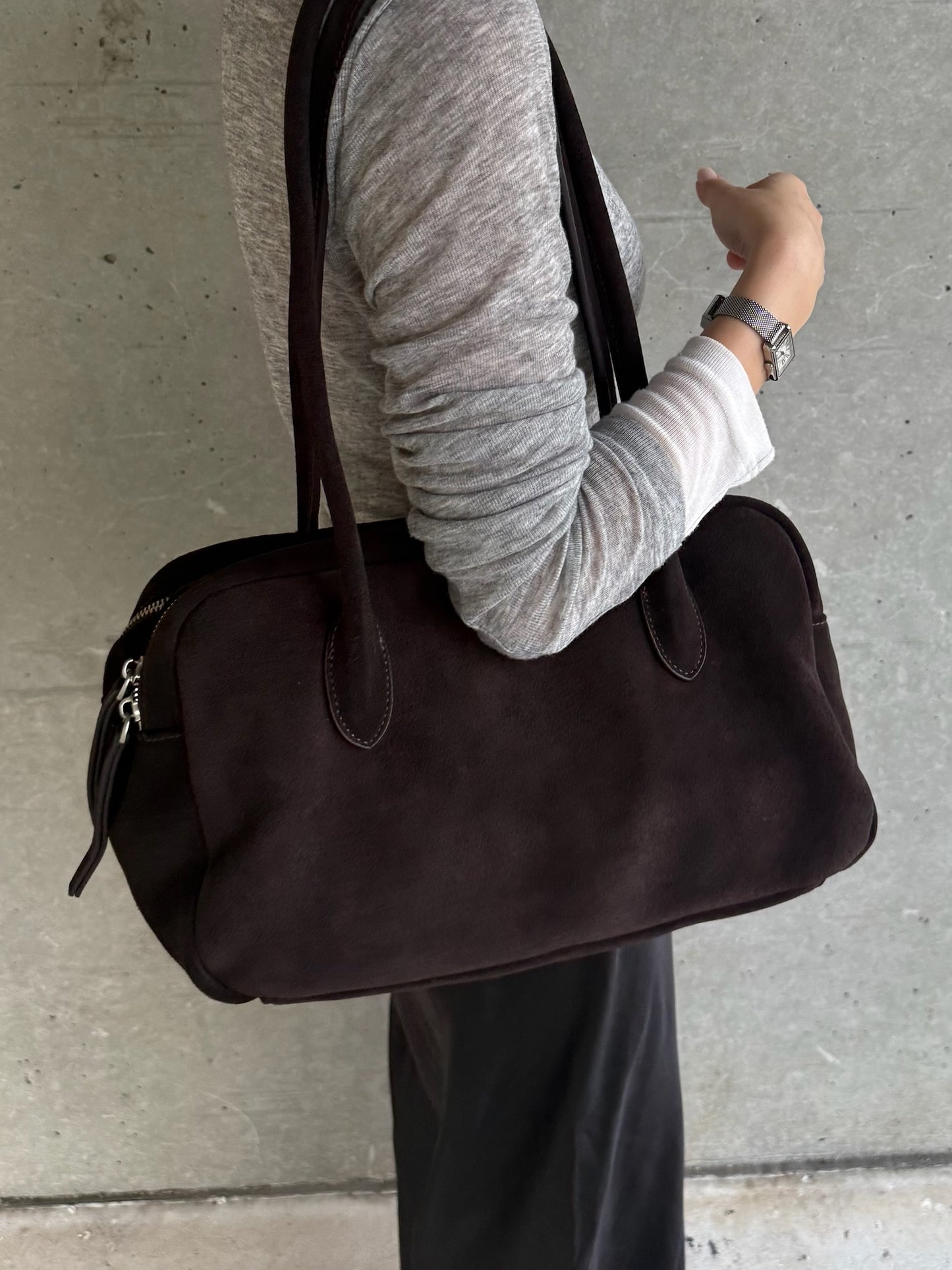 SUEDE WIDE BOSTON BAG 2495