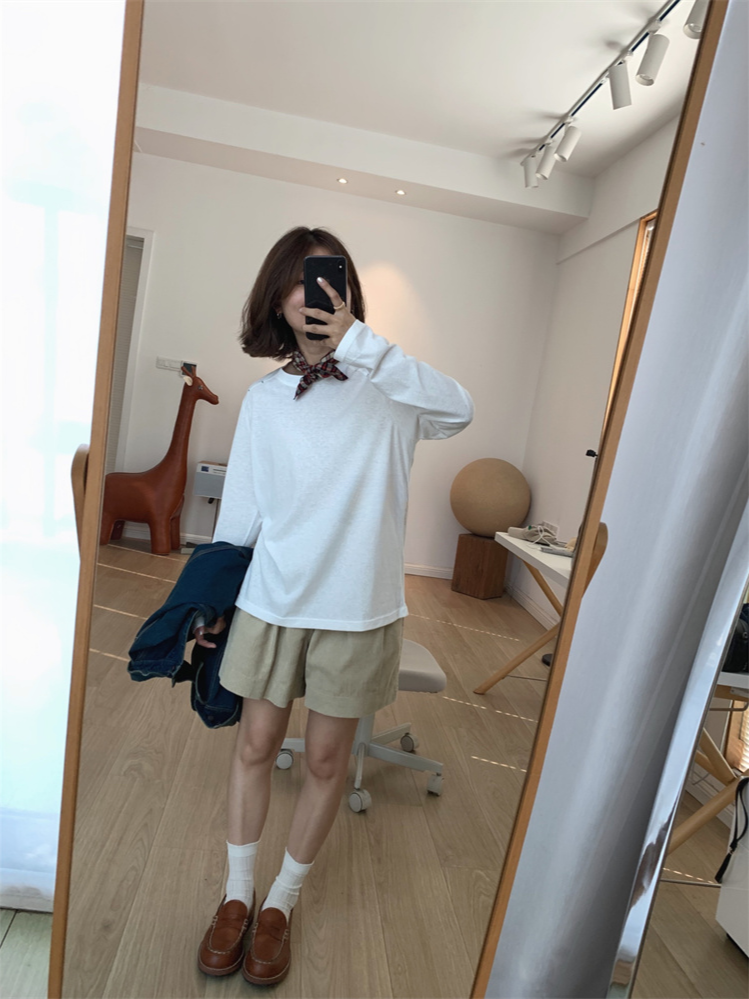 ポイントスッテチコットンロングスリーブTシャツ 2089