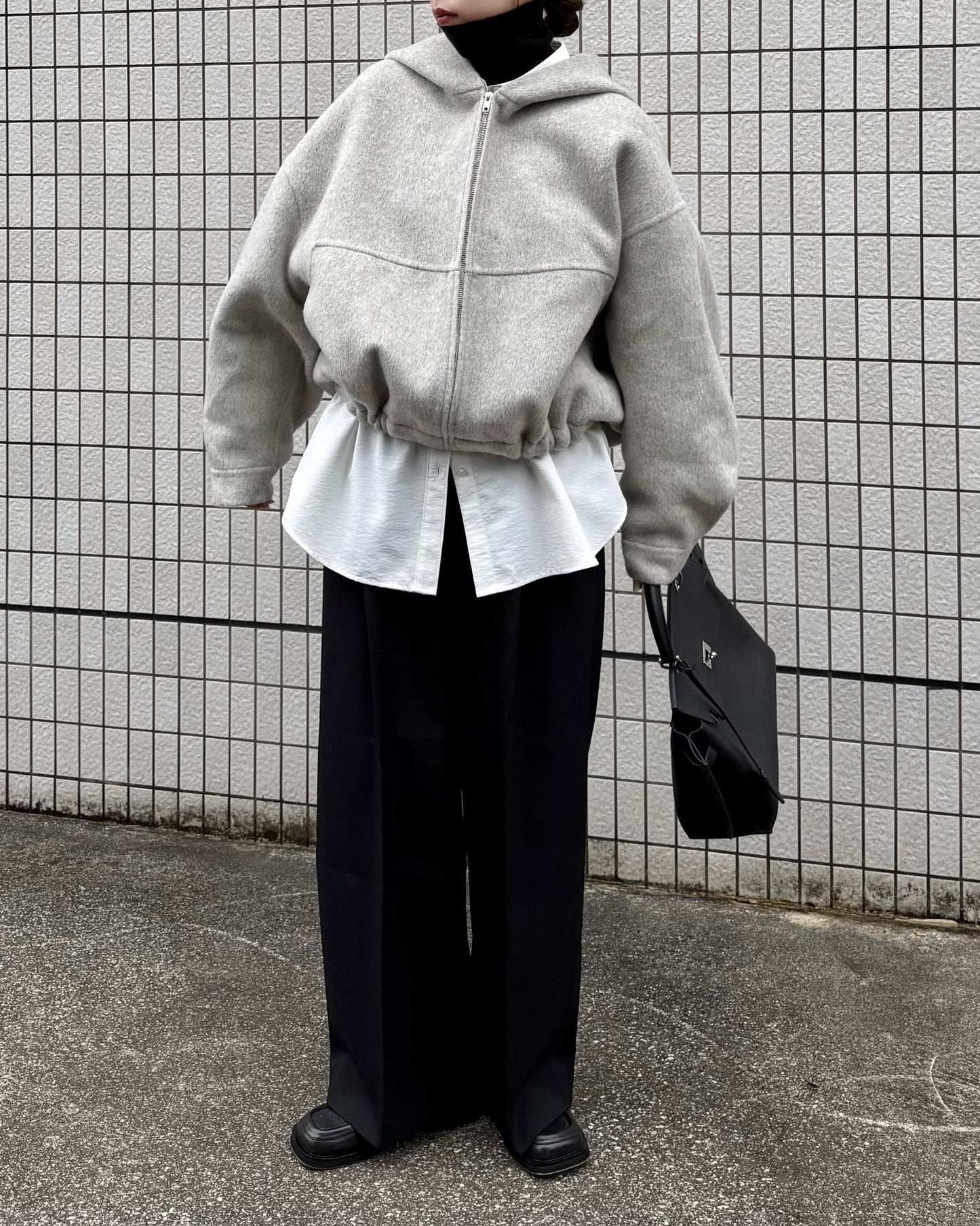 ボリュームウールパーカー2228