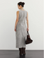 SUEDE TIE-NECK SLEEVELESS ONEPIECE 2125