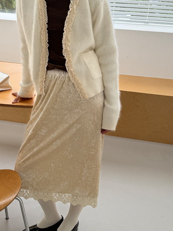 VELVET LACE SKIRT 2478
