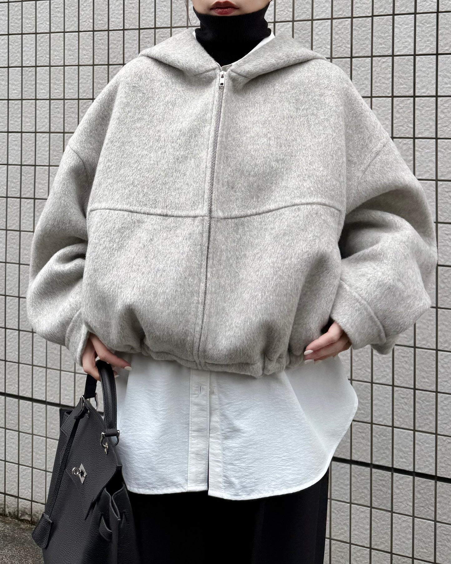 ボリュームウールパーカー2228