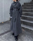 ウールスタンドカラーロングコート 2232