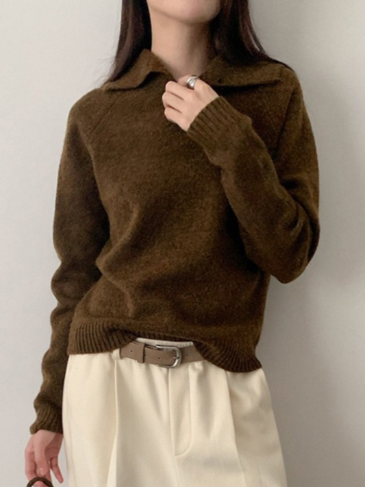 スタンドカラーラグランニット 2198