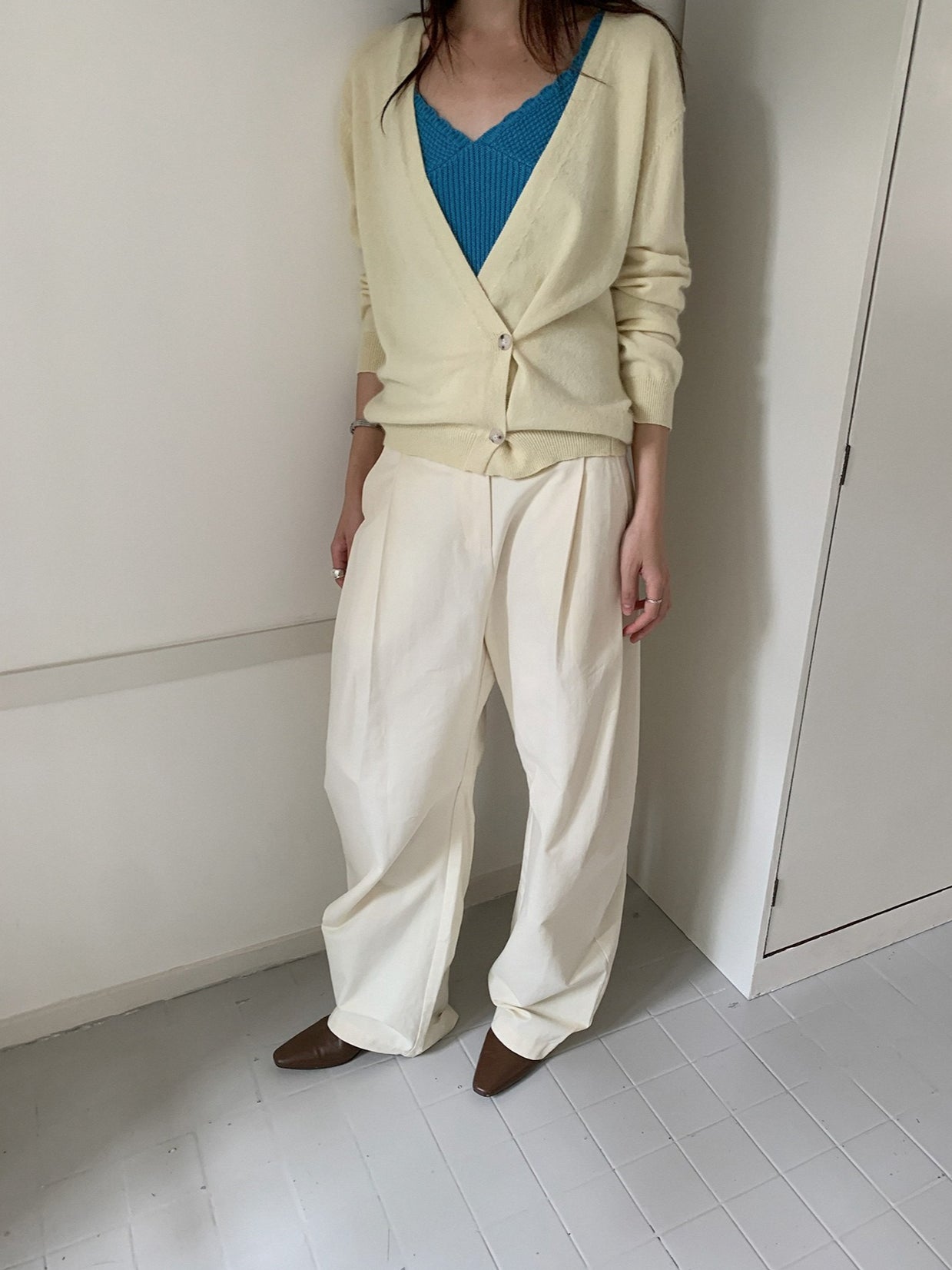 LOOSE ASYM V-CARDIGAN 2464