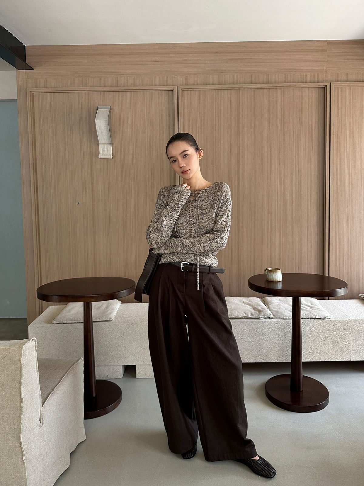BELTED WIDE PANTS 2483