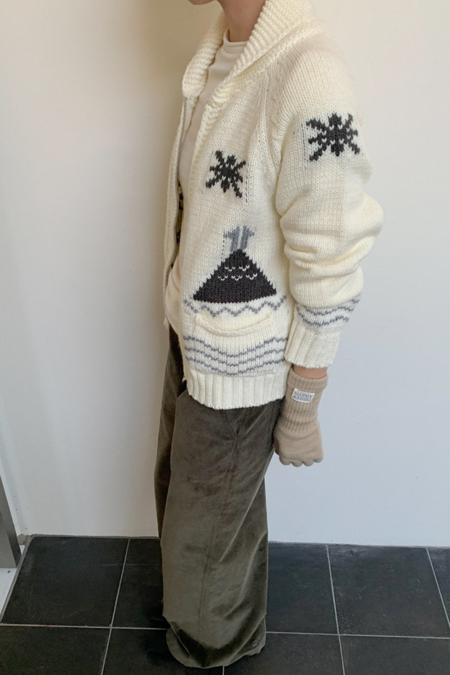 ノルディック柄ジップニット 2217