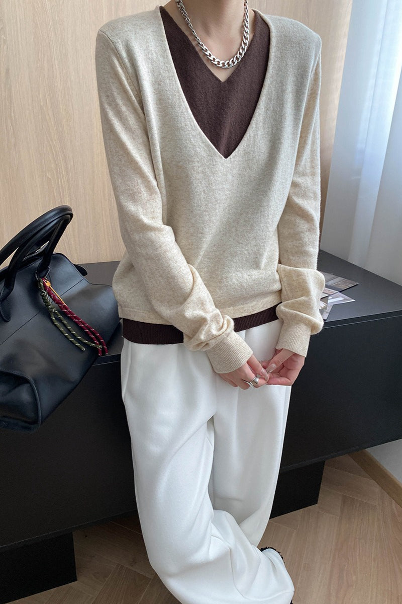 ダブルフェイスVネックニット 2264 – gypsophila