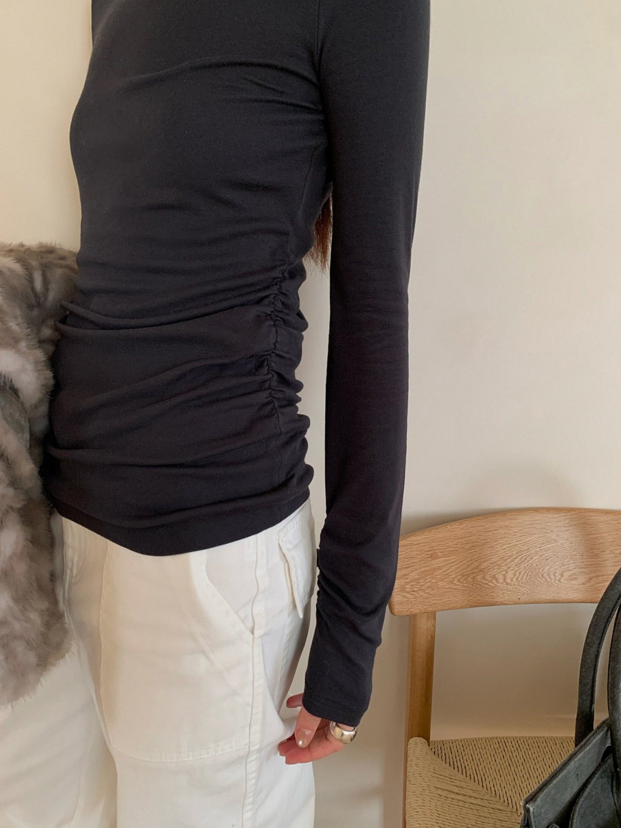 TIE WAIST GATHER TEE 2518