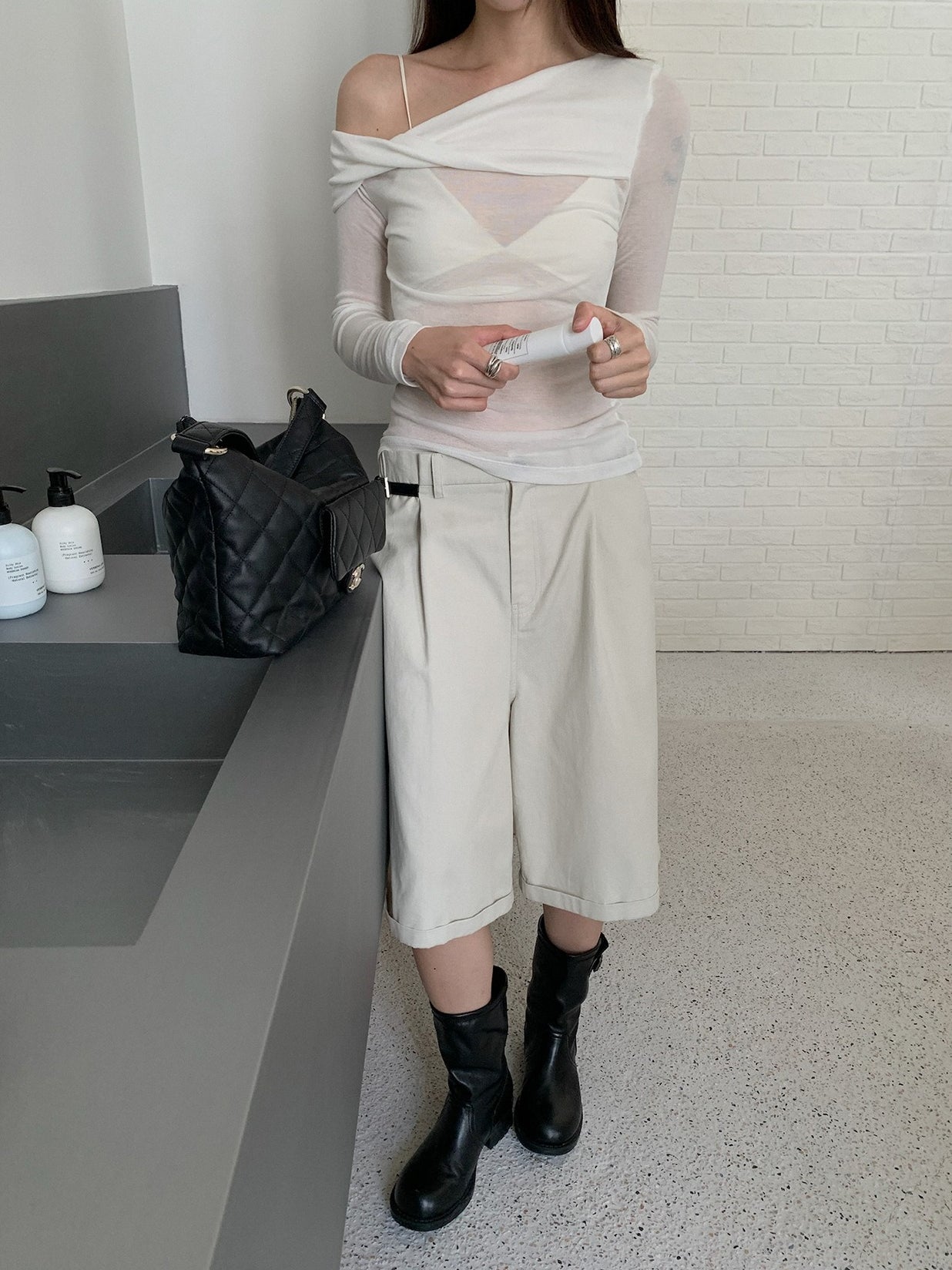 ONE-SHOULDER SHEER TOP 2467
