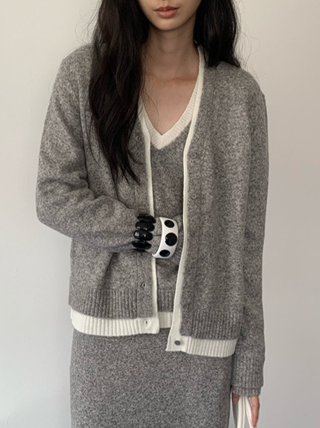 カラーブロックニットカーディガン 2211