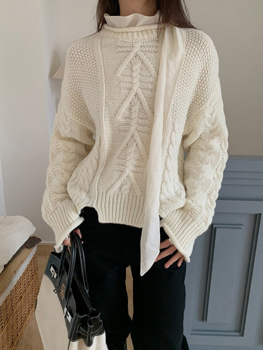 LAYERED LIKE CABLE KNIT 2500