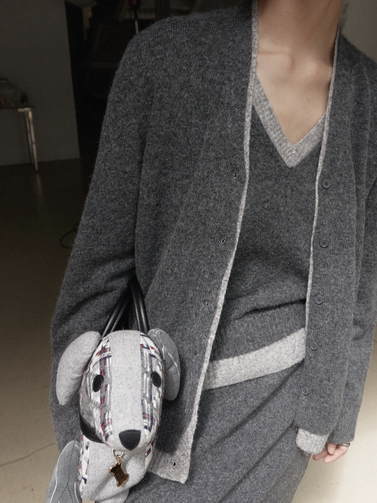 カラーブロックニットカーディガン 2211