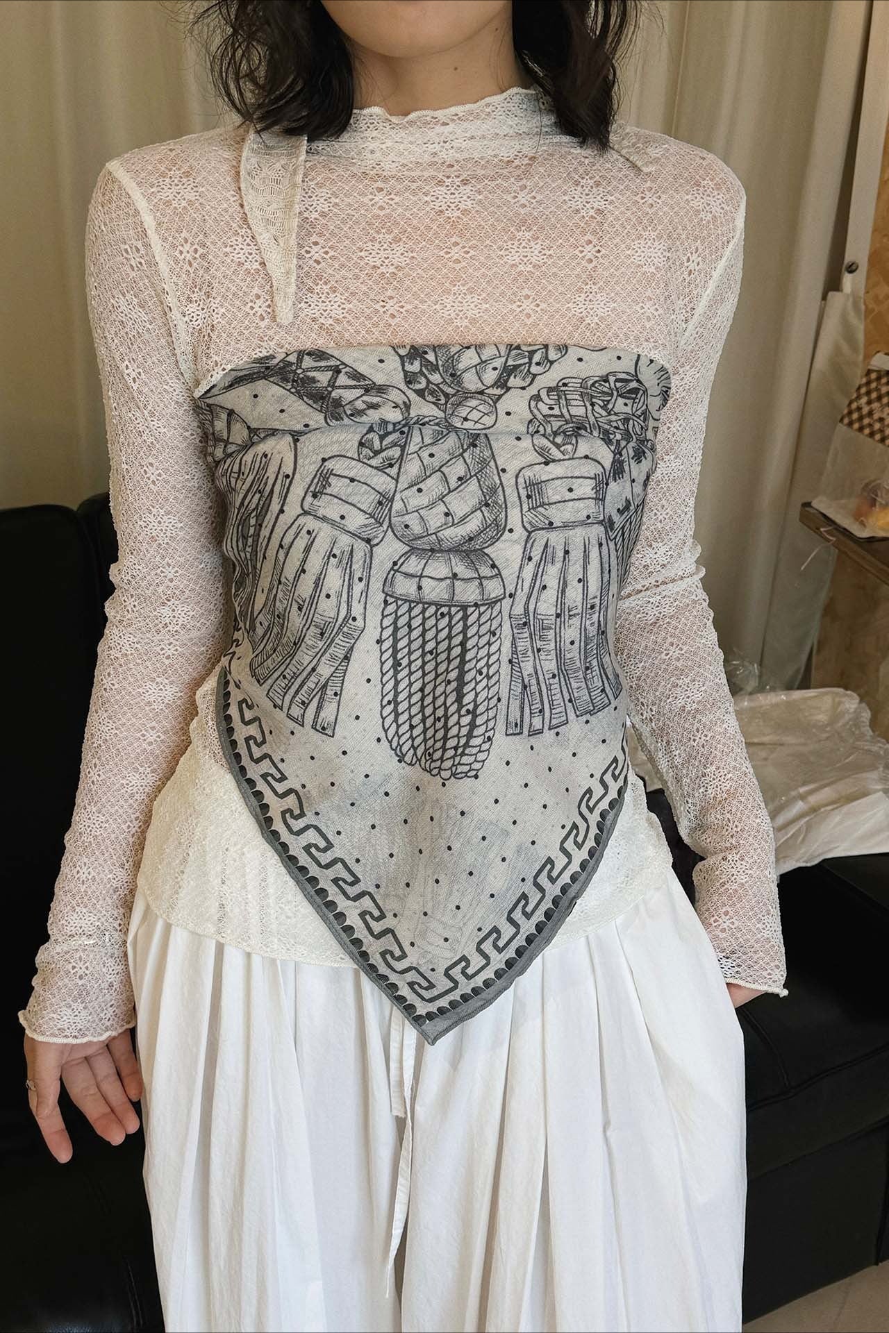 シアーレースプチハイネックトップス 2271