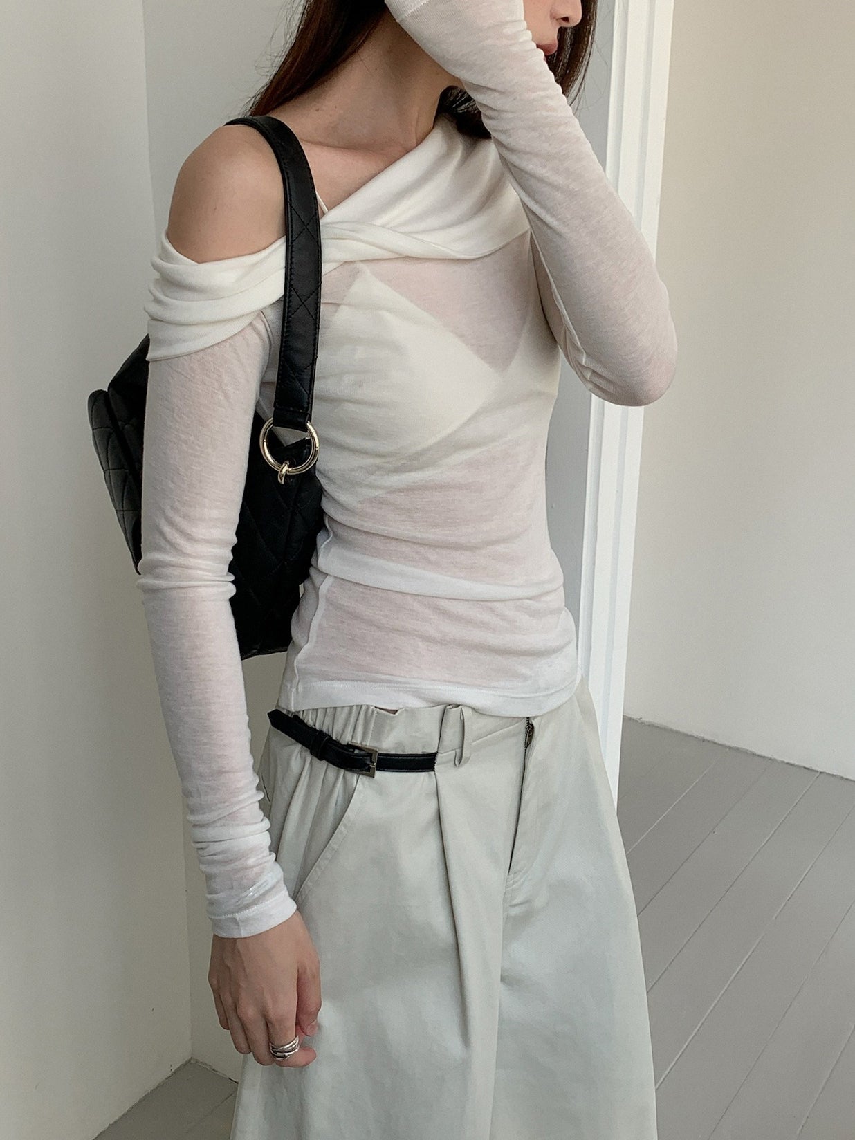 ONE-SHOULDER SHEER TOP 2467