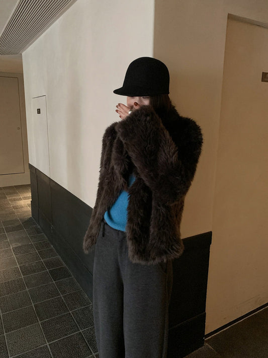 FLUFFY ECO FUR COAT 2501