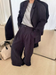 ストライプダブルタックワイドパンツ(セットアップ可) 2104