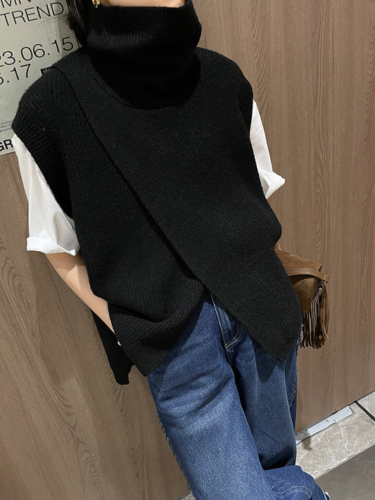 gypsohila ジプソフィア ベスト(knit vest)ブラック - トップス