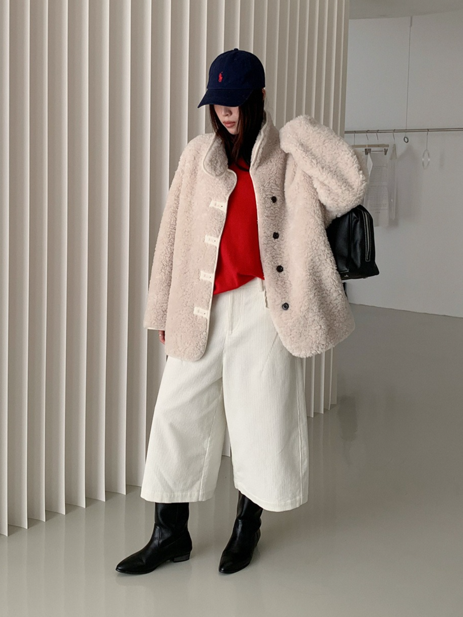 スタンドカラーボアコート 2209