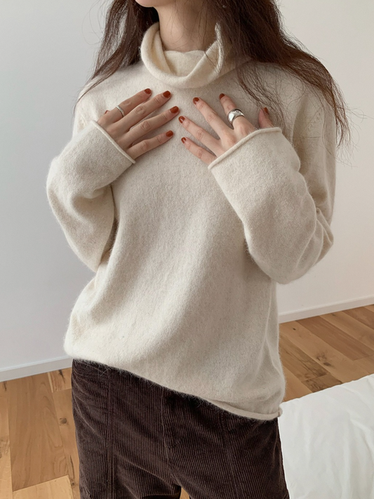 ルーズハイネックカラーニット 2200