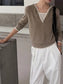 V-NECK HOOD KNIT TOP 2514