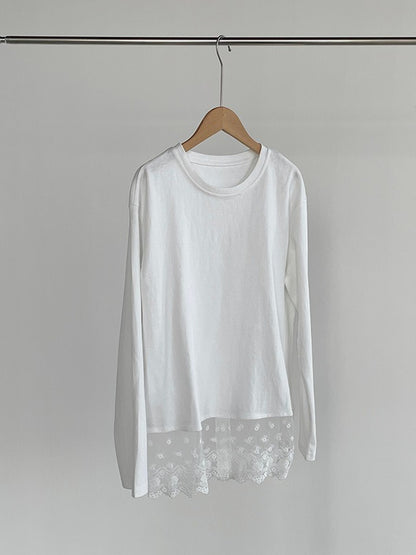 レイヤードレースロングTシャツ 2361