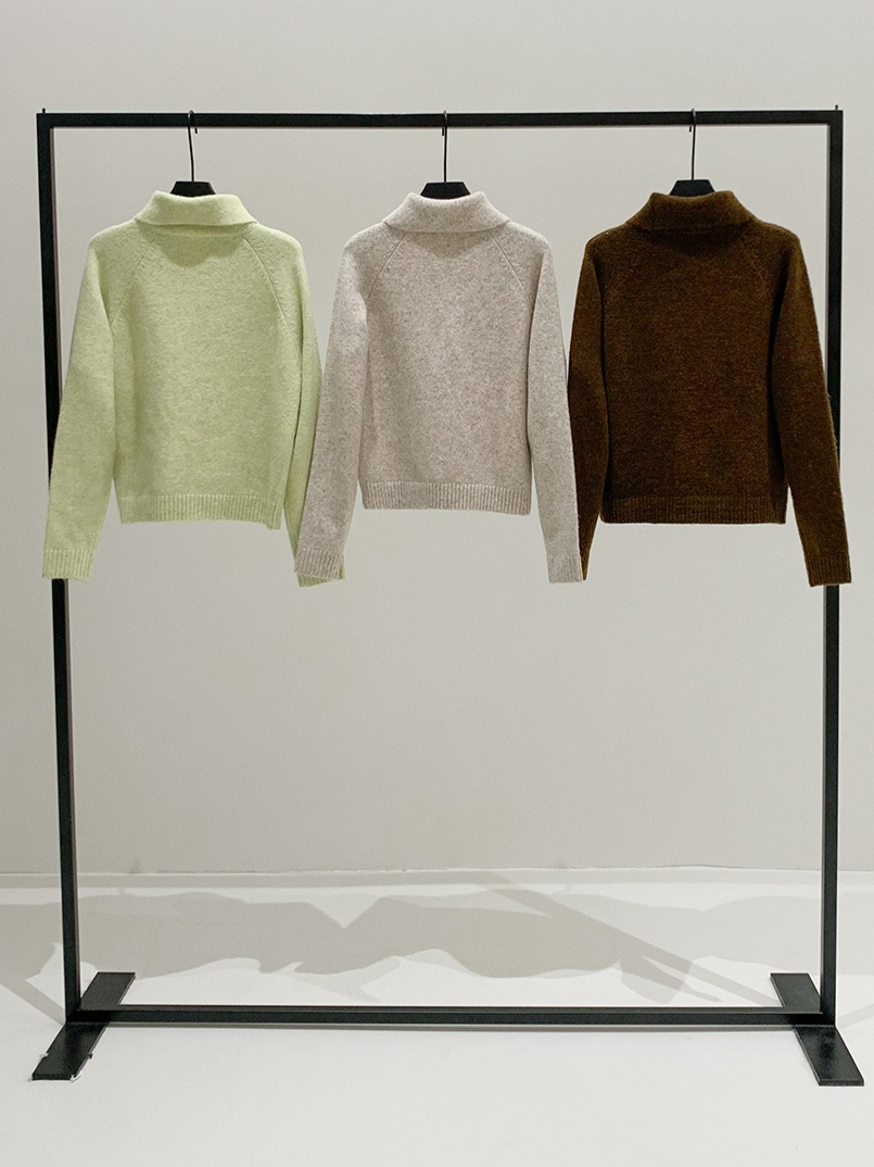 スタンドカラーラグランニット 2198