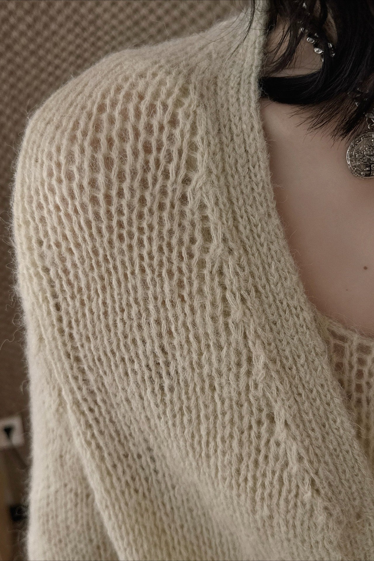 透かし編みニットアンサンブル 2273