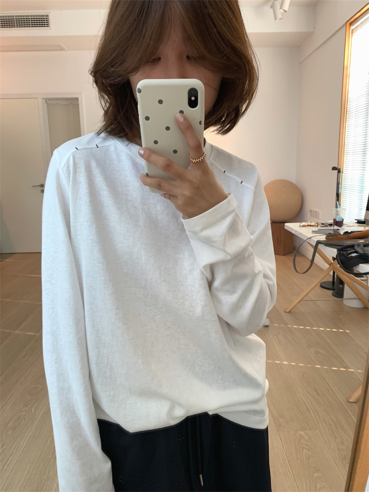 ポイントスッテチコットンロングスリーブTシャツ 2089