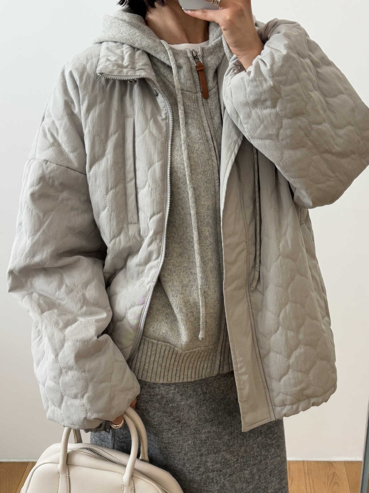 キルティングハイネックブルゾン 2192