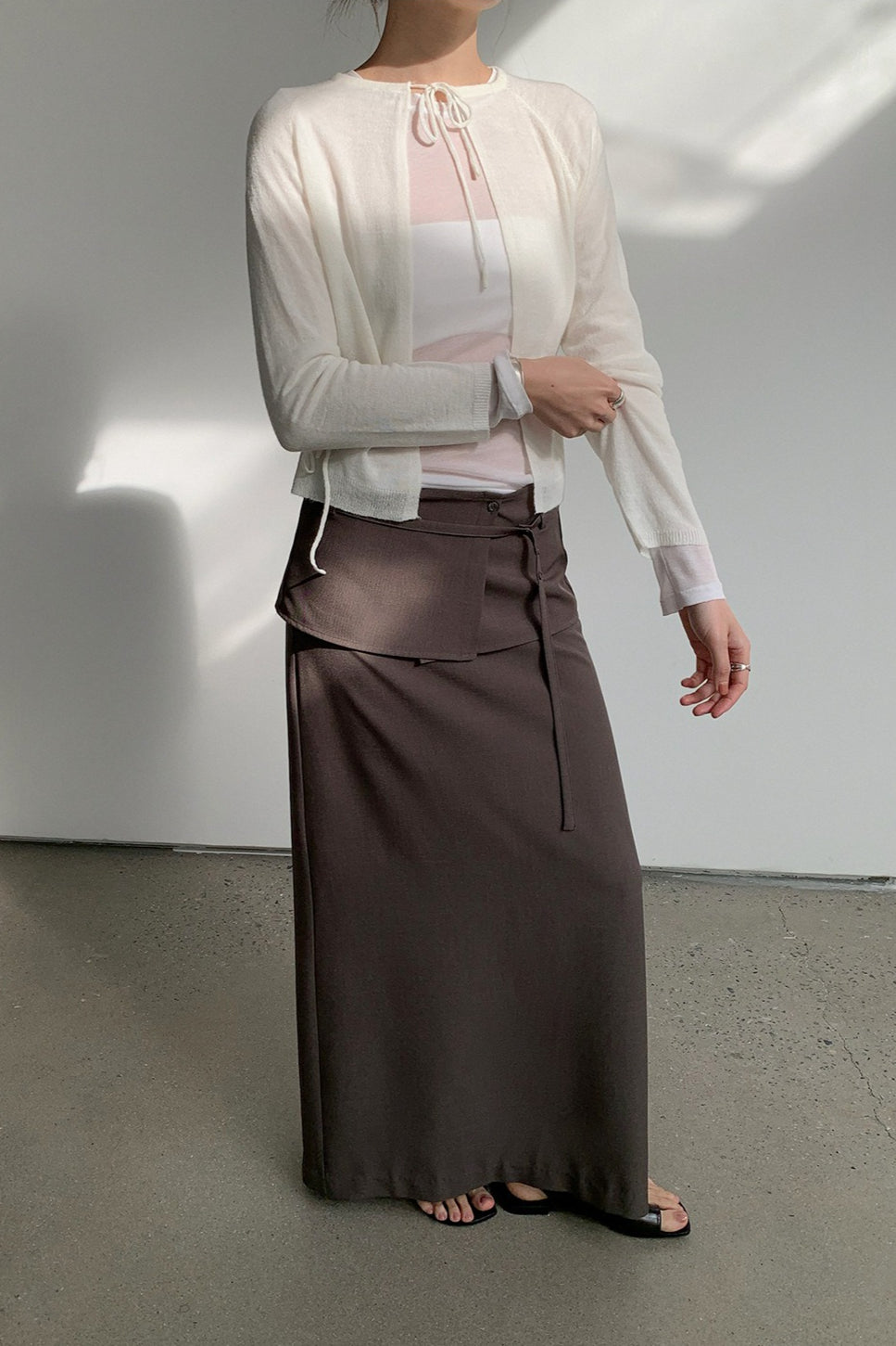 WRAP DETAIL LONG SKIRT 2308