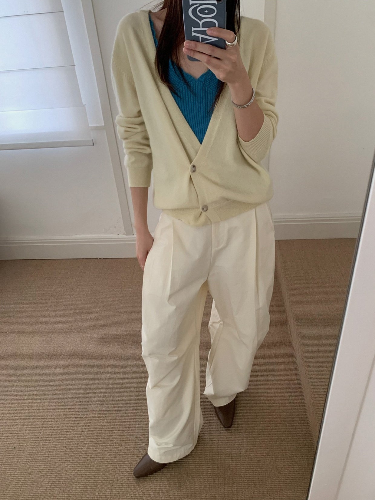 LOOSE ASYM V-CARDIGAN 2464
