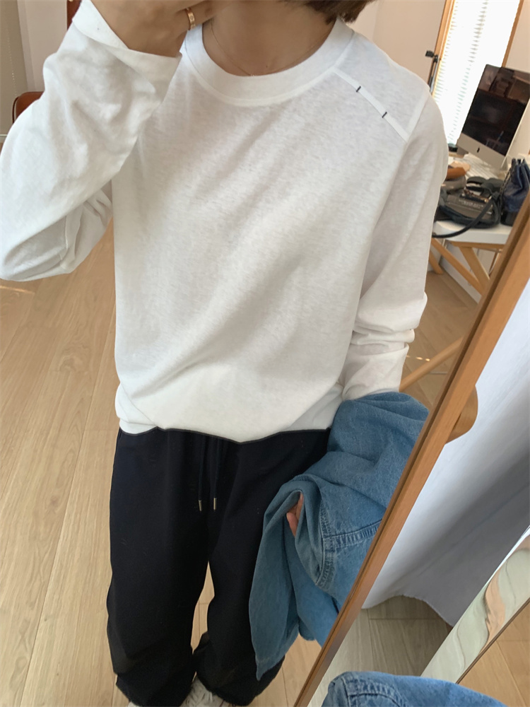 ポイントスッテチコットンロングスリーブTシャツ 2089