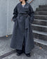 ウールスタンドカラーロングコート 2232