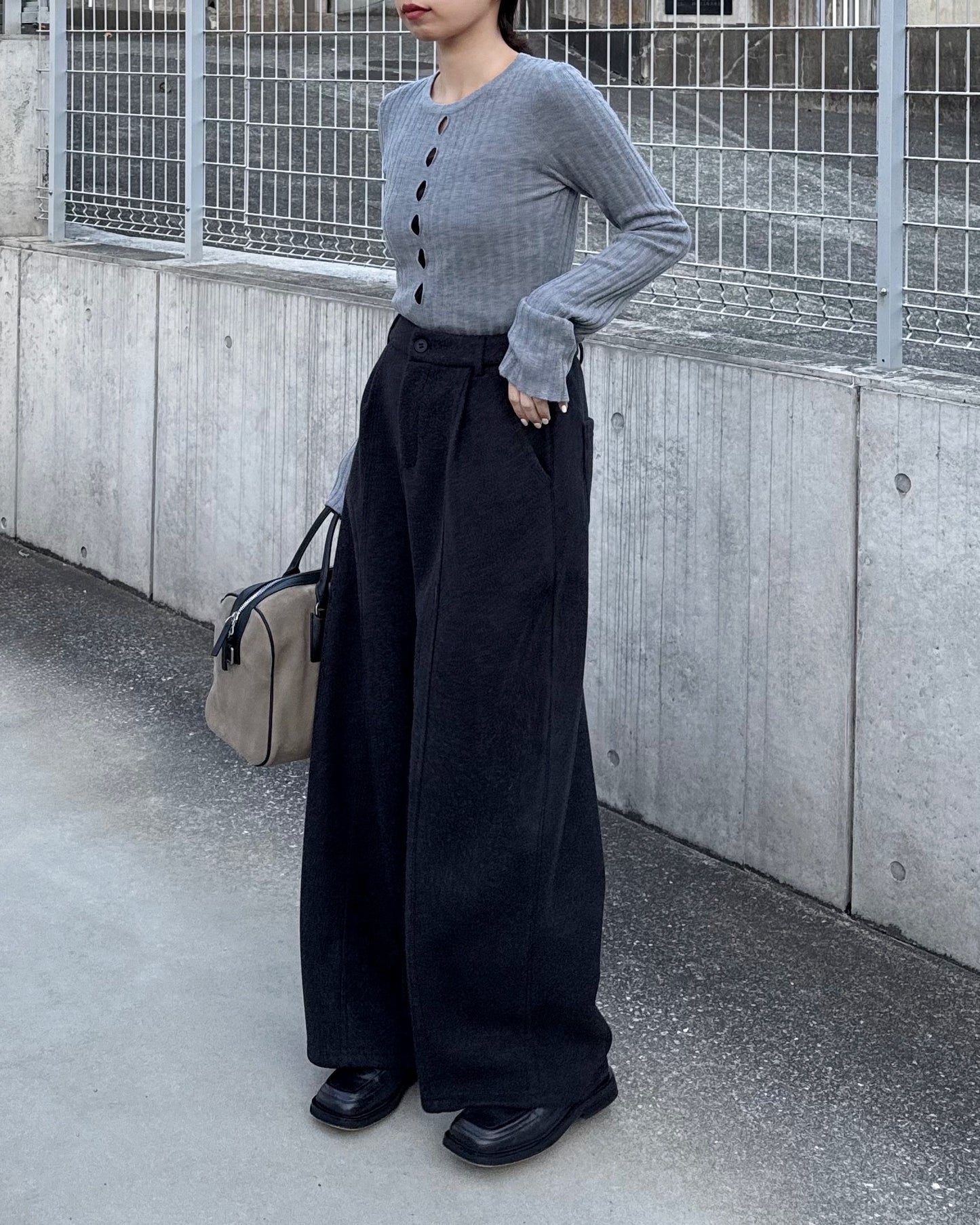 STRAIGHT WIDE PANTS 2222
