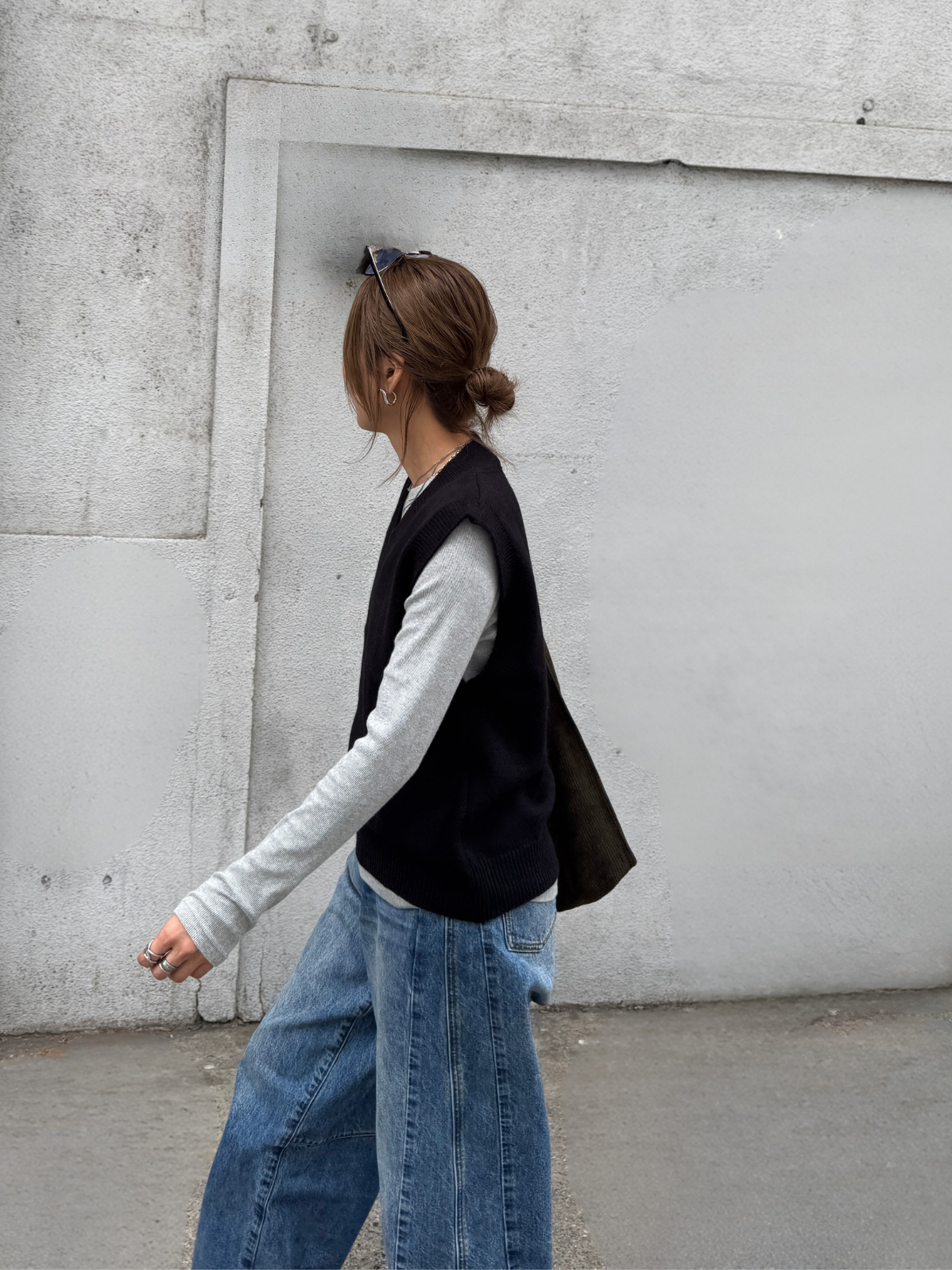 VNECK KNIT VEST × chiiica02