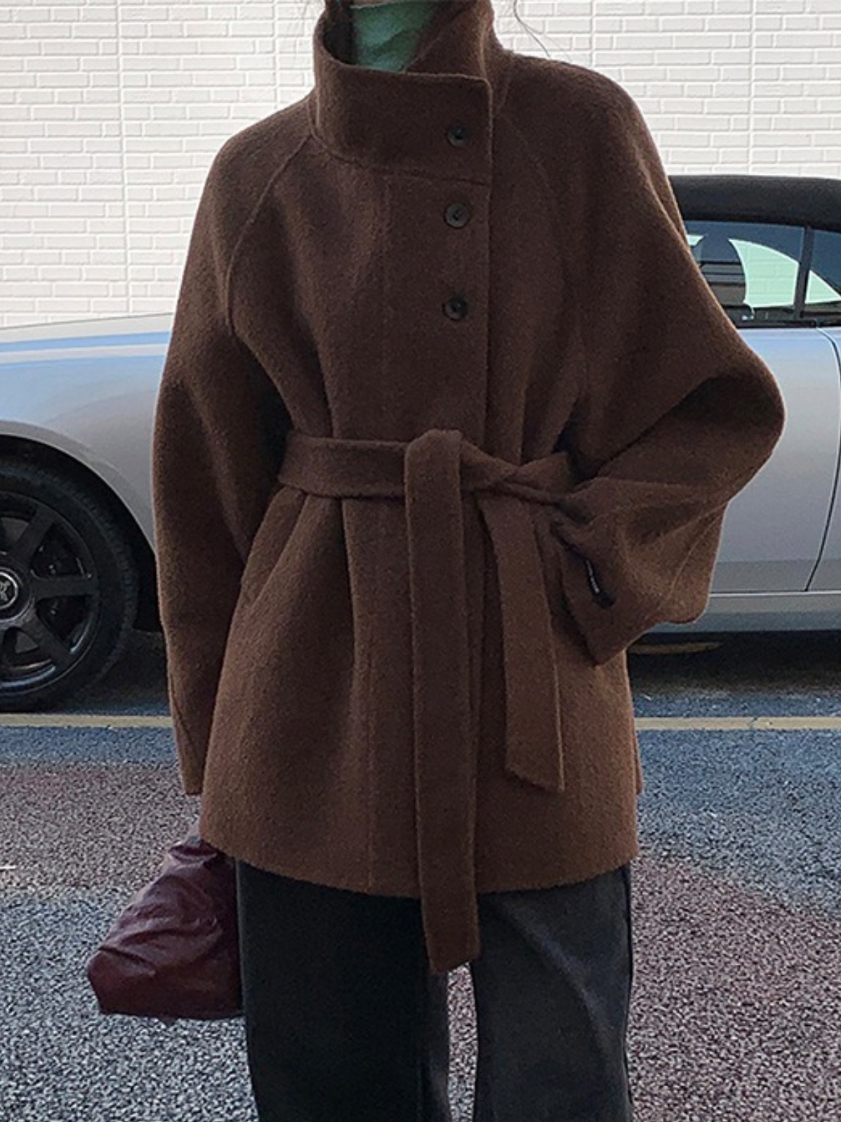 スタンドカラーウールコート 2221